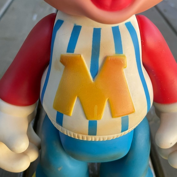 Vintage Disney Mickey Mouse Baseball Mickey 12 Inch Tall Vinyl Posable Toy - Picture 4 of 14